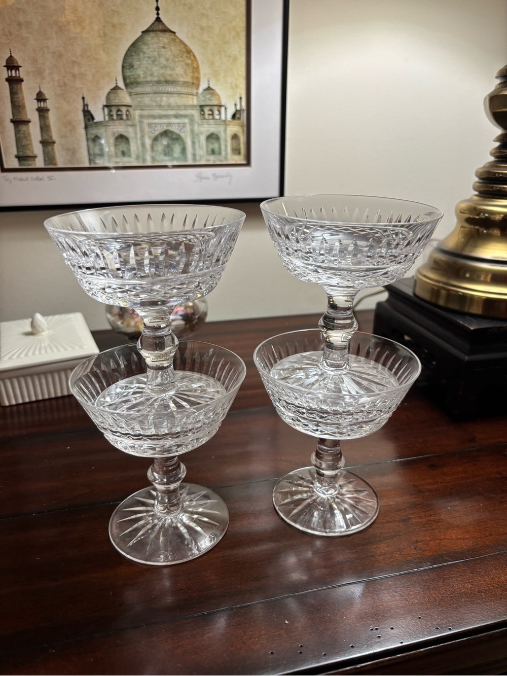 Waterford Crystal Patterned Sherbet Glasses - (Set of 4)